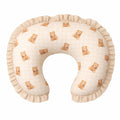 Beige Teddy Gingham Ruffle Nursing Pillow Cover