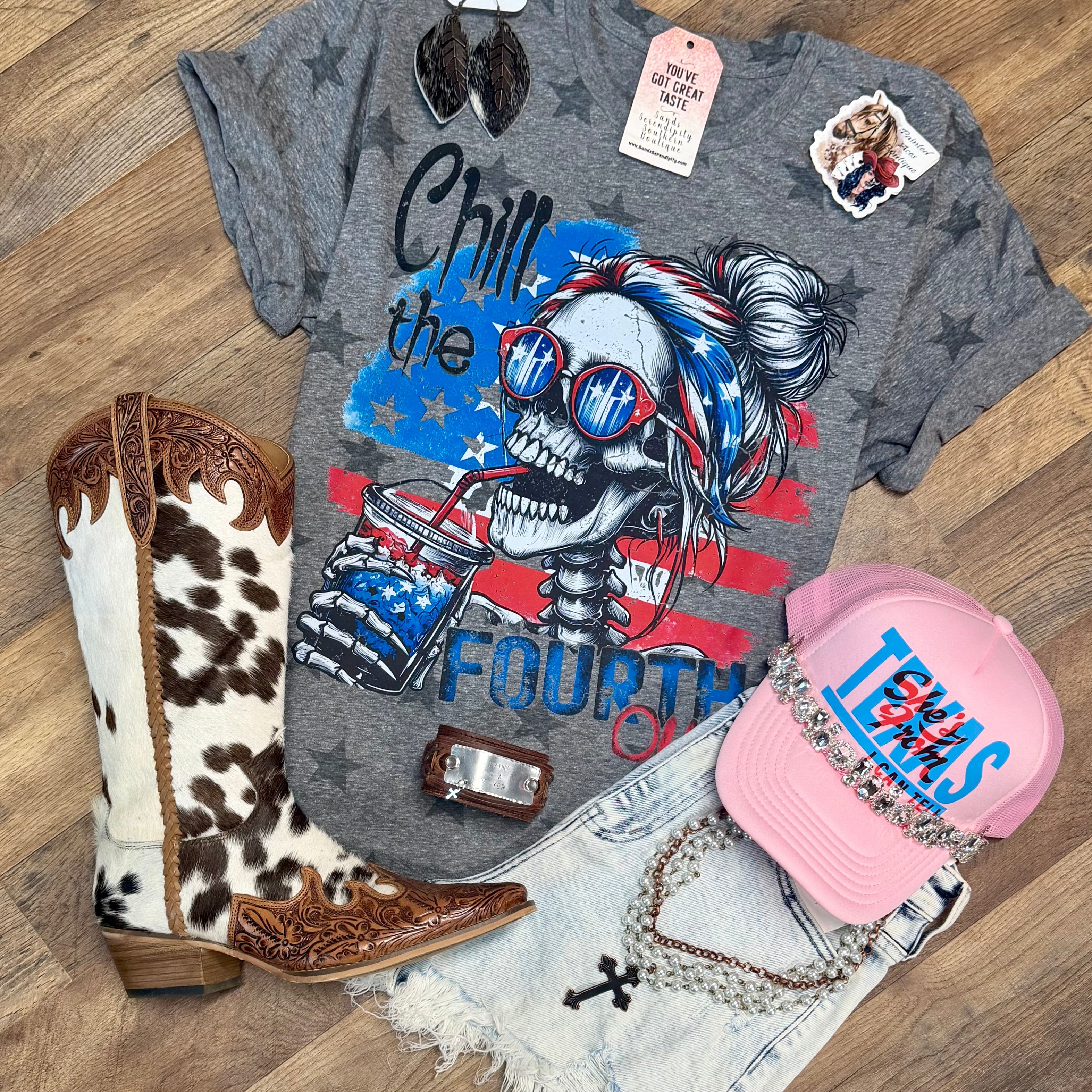 Chill The 4th Out | Patriotic Graphic T-Shirt