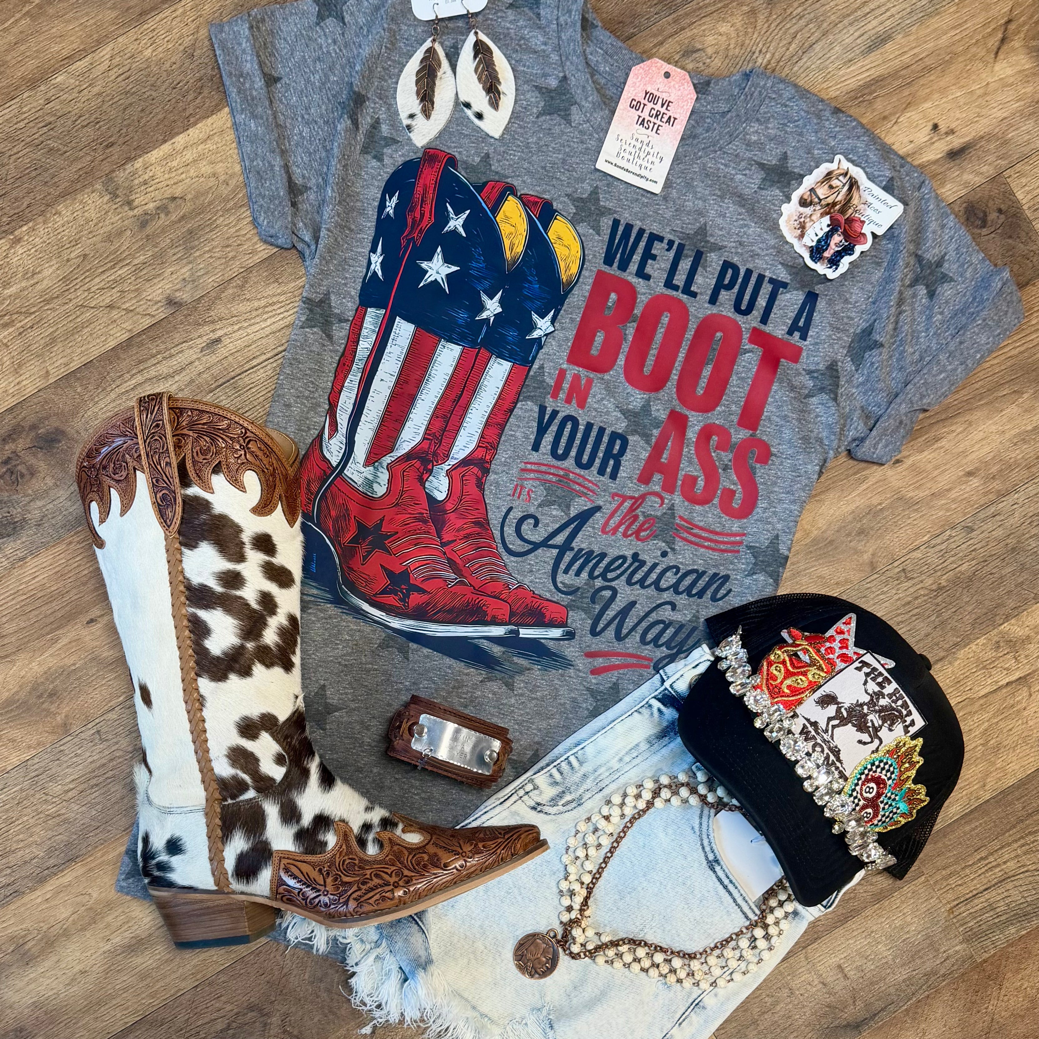 We’ll Put A Boot In Your | Patriotic Graphic T-Shirt
